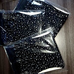2 Left- Black Sexy High Waist Tights With Rhinestones